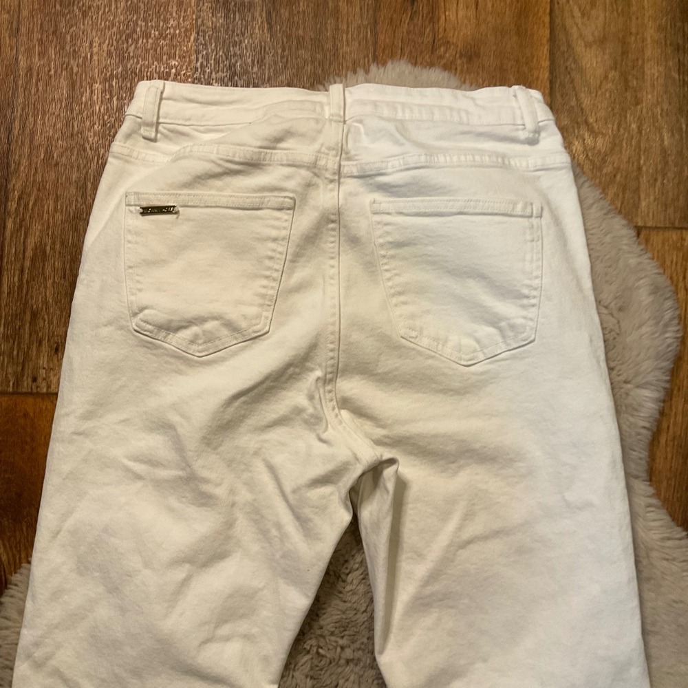 Michael Kors Denim Jeans Size 10 White Bootcut Women Gold Detail - Picture 7 of 8